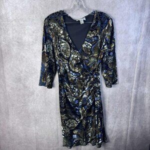 Beautiful Jospeh Ribkoff Abstract Animal Print Wrap Dress Size 8